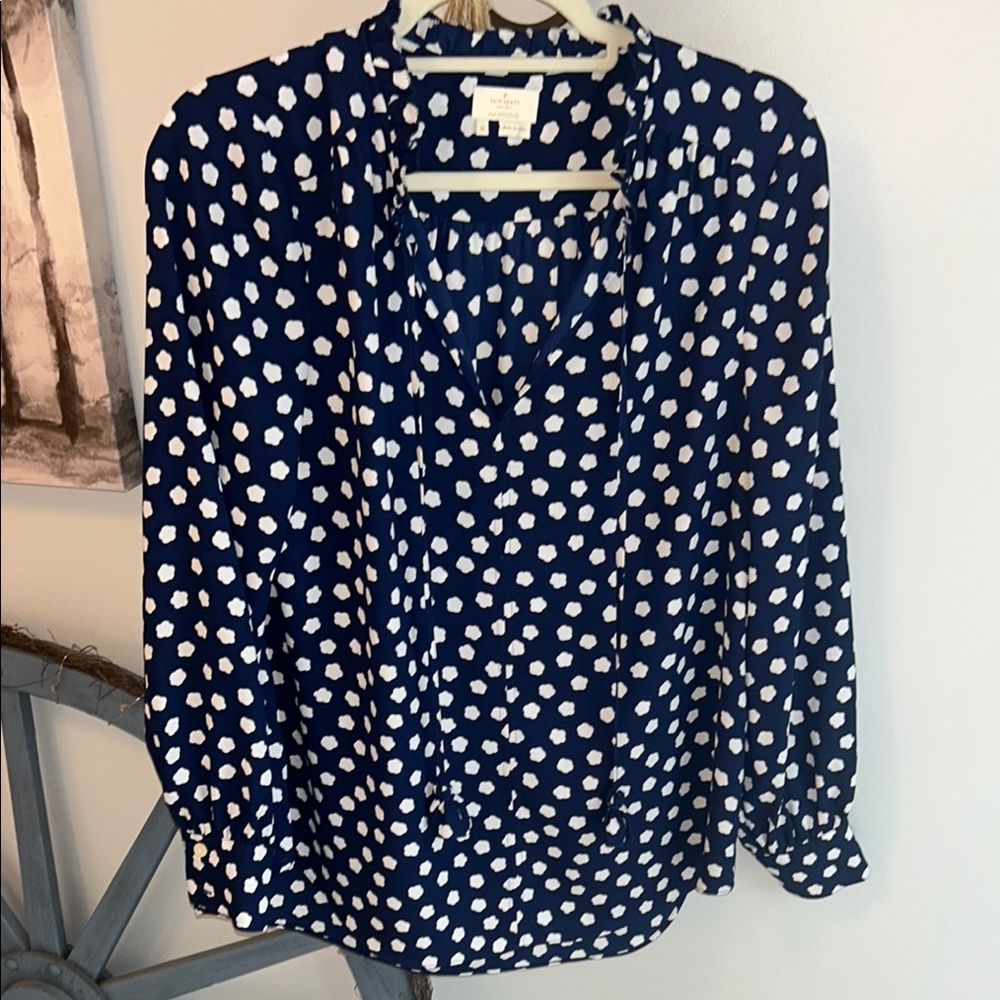 ⭐️Kate Spade Cloud Dot Ruffle Blouse⭐️ - Picture 3 of 7